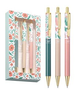 Floral Ballpoint Pen Set - 3 Pieces