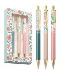 Floral Ballpoint Pen Set - 3 Pieces