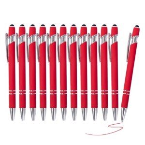 12 Pack Red Gel Pens with Stylus Tips