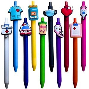 10-Pack Cute Nursing Pens with Heart & Syringe