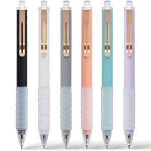 Gold 6-Count Retractable Black Ballpoint Pens