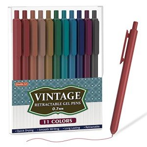 Vintage-Inspired Retractable Gel Pens - 11 Colors