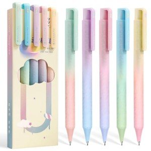 MIXVOVA 5-Pack Retractable Gel Pens in Cool Colors