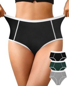 K-CHEONY High Waisted No Show Underwear for Women Lightweight Cool Breathable Panties Soft Comy Full Coverage Briefs