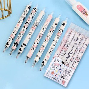 Cute Cow Print Gel Pens - Set of 12