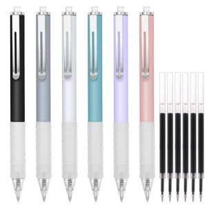 Cute Retractable Gel Pens with Soft Grip – 12 Pack