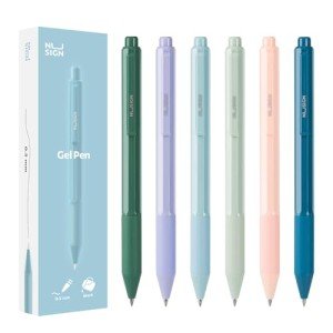Set of 6 Fine Point Black Gel Pens