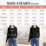 Long Sleeve Shirts for Women Crew Neck Basic Tee Fashion Womens Tops Black