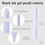 Set of 6 Fine Point Black Gel Pens