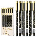 6-Pack Black Ink Quick Dry Gel Pens