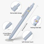 6 Pcs Quick Dry Black Gel Pens - Morandi Gold