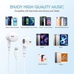 2 Packs Wired Headphones for iPhone Earbuds with Built-in Microphone & Volume Control HiFi Stereo Nosie Reduction Earphones Compatible with iPhone 14/13/12/11/XR/XS/X/8/7/SE Support All iOS System