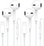 Apple Earbuds Wired 2 Pack Lightning Headphones for iPhone Earphones [MFi Certified] with Built-in Microphone & Volume Control HiFi Stereo Compatible with iPhone 14/13/12/11/XR/XS/X/8/7/SE