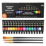 Acrylic Paint Set - 16 Tubes, Non-Toxic Colors