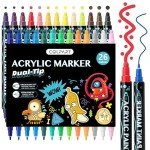 26 Color Dual Tip Acrylic Paint Markers