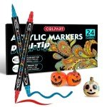 Dual Tip Acrylic Paint Markers - 24 Colors