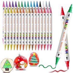 32 Colors Dual Tip Acrylic Paint Pens