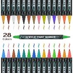 28 Color Dual Tip Acrylic Paint Pens