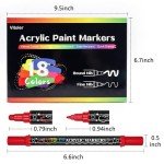 18-Piece Dual Tip Acrylic Paint Marker Set