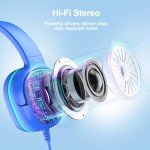 Jimonyer Kids Headphones for School, 3.5mm Jack Wired Headphones for Kids with Safe Volume Limiter, HD Stereo Sound On-Ear Girls Boys Toddler Headphones for Tablet, iPad, Kindle(Blue)