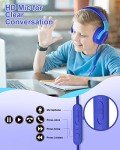 ELECDER Kids Headphones, S8 Wired Headphones for Kids with Microphone for Boys Girls, Adjustable 85dB/94dB Volume Limited (Navy/Blue)