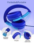 ELECDER Kids Headphones, S8 Wired Headphones for Kids with Microphone for Boys Girls, Adjustable 85dB/94dB Volume Limited (Navy/Blue)