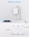 Surge Protector Power Strip - 8 Outlets with 4 USB (2 USB C) Charging Ports, Multi Plug Outlet Extender, 5Ft Braided Extension Cord, Flat Plug Wall Mount Desk USB Charging Station for Home Office ETL