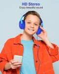 ELECDER Kids Headphones, S8 Wired Headphones for Kids with Microphone for Boys Girls, Adjustable 85dB/94dB Volume Limited (Navy/Blue)