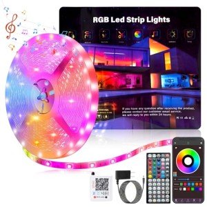 Ledagic Led Lights for Bedroom 50ft (1*50ft) Color Changing RGB Led Strip Lights with 60 Keys Remote and App Control, Music Sync Led Light Strip, Led Tape Light for Room Home Decor Gaming Accessories