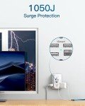 Outlet Extender with Night Light, Surge Protector, Power Strip, 5 Outlet Splitter (3 Side) and 4 USB Charger(1 USB C), USB Wall Charger, Multi Plug Outlets for Home, Office, Dorm Room Essentials