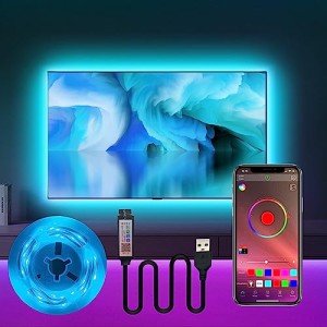KEXU LED Lights for TV 9.84ft USB Led Strip Lights for 22-65 in TV LED Lights RGB Music Sync TV Backlights with APP Control LED Lights for Bedroom Décor