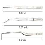 Stainless Steel Tweezers Set - 3 Pieces