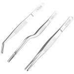 Stainless Steel Tweezers Set - 3 Pieces