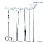 Aquarium Plant Tool Set - Tweezers, Scissors, Scraper