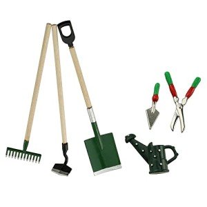 6 Mini Dollhouse Garden Tools Set