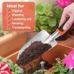 Ergonomic Orange Garden Hand Trowel and Shovel