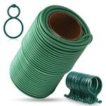 80ft Green Plant Twist Ties with 20 Clips