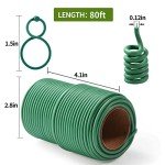 80ft Green Plant Twist Ties with 20 Clips