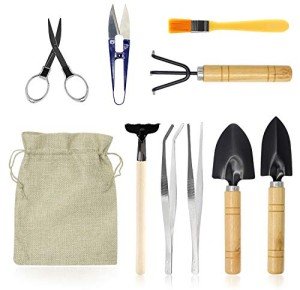 10-Piece Mini Gardening Tools Set for Bonsai