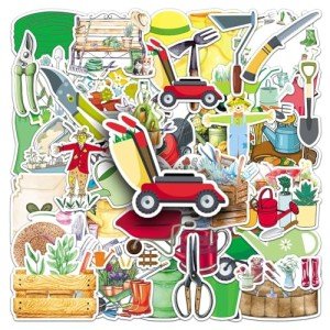 50 Waterproof Gardening Tools Stickers - 50 Pcs