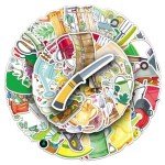 Garden Tools Stickers - 50 Vinyl Decals Set