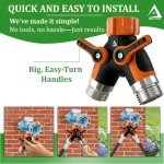 2-Way Heavy Duty Hose Splitter Connector - Orange