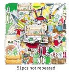Garden Tools Stickers - 50 Vinyl Decals Set