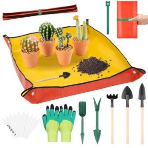 Indoor Plant Repotting Mat with Garden Tools