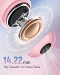 CAPOXO N7 Wireless Earbuds, Bluetooth Earbuds Headphones 78hrs Long Lasting Earphones IPX7 Waterproof Headset with Wireless Charging Case & Built-in Stereo Mic for Android iOS, Pink