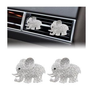 Cute Elephant Bling Car Air Vent Clip - 2 PCS