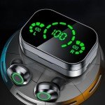 XYGCACO Wireless Earbuds Mini Earphone Bluetooth Headphones IPX7 Waterproof Bluetooth Headsets Light-Weight Earphones with Microphone & Charging Case Digital Display for All Phone