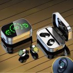 XYGCACO Wireless Earbuds Mini Earphone Bluetooth Headphones IPX7 Waterproof Bluetooth Headsets Light-Weight Earphones with Microphone & Charging Case Digital Display for All Phone