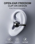 MOMOHO Open Ear Earbuds, Clip On Earbuds, Lightweight Air Conduction Earphones, Stable Fit, Touch Control, Up to 52 Hours Power with Case, Sweat Resistant for Yoga,Workouts, Running