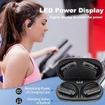 Bluetooth Headphones Wireless Earbuds 48Hrs Playtime Ear Buds IPX7 Waterproof Digital Power Display Earphones with Earhook Premium Deep Bass Over-Ear Headsets for TV Phone Latptop Black